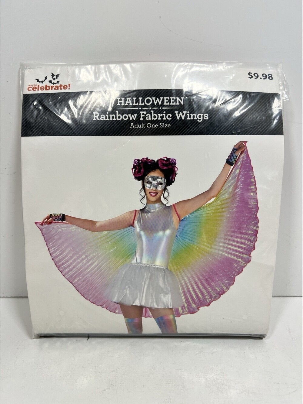 WAY TO CELEBRATE Adult Halloween Rainbow Wings • One Size